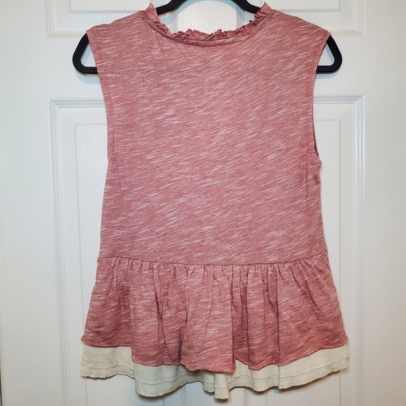 Anthropologie Pilcro Chrissy Babydoll Ruffle V Neck Layered Button Down Top XS - Picture 5 of 9
